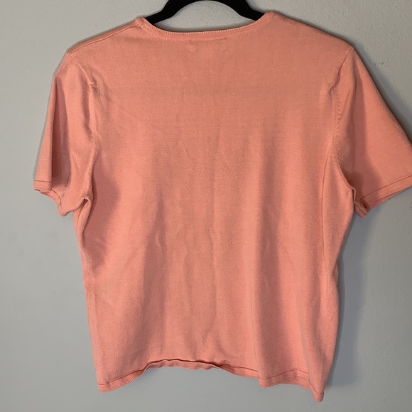 Vintage Pendleton coral silk knit sweater L petite - Picture 4 of 4